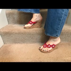 Coral Colored Flower Sandal